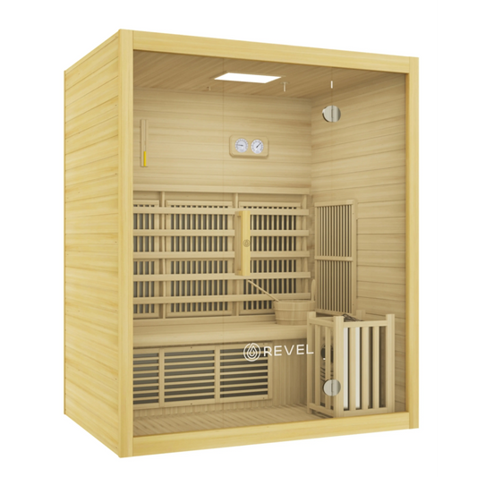 REVEL NORDICWAVE 3 PERSON INFRARED & TRADITIONAL HYBRID SAUNA