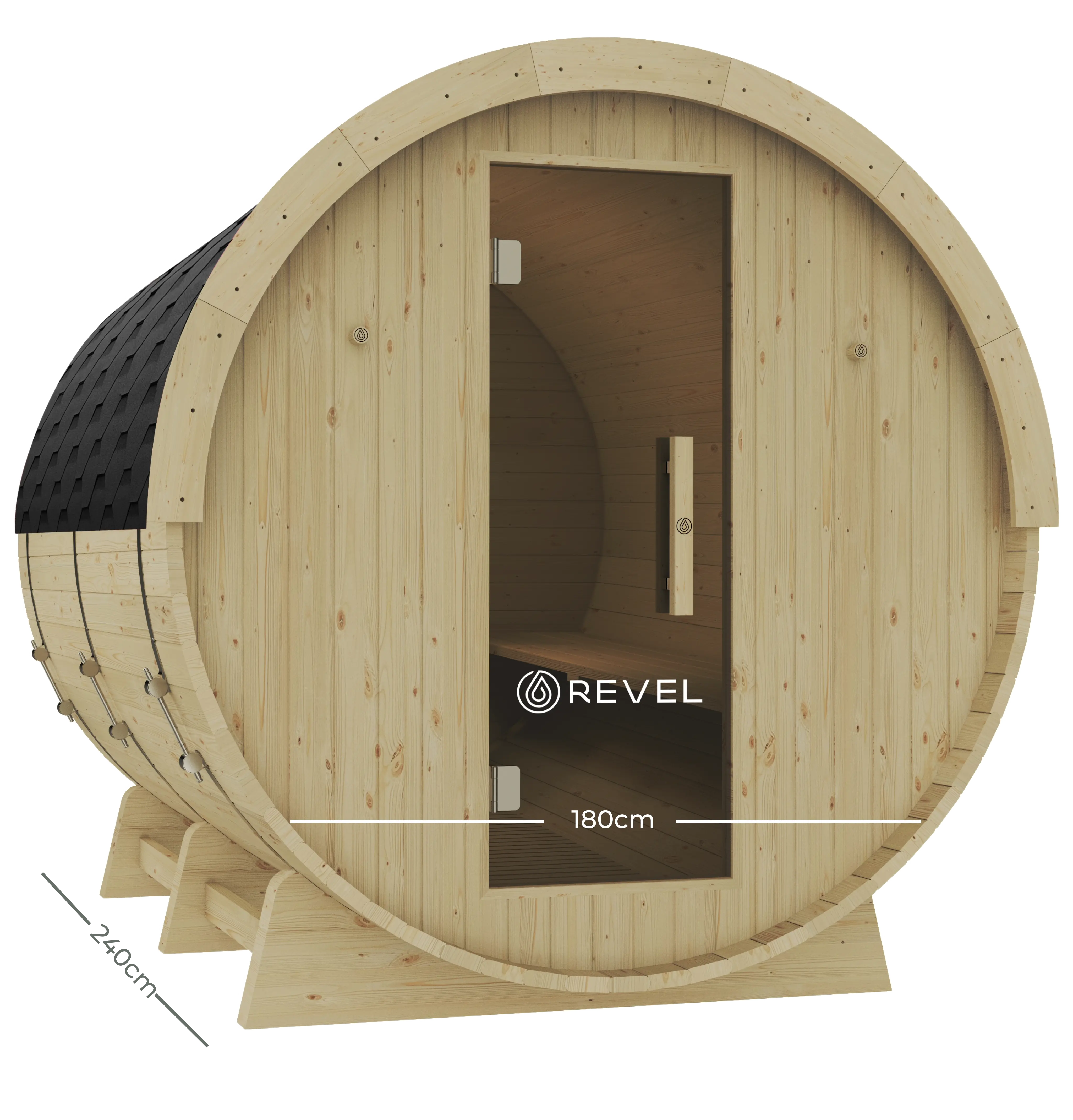 Revel Eden Pro - 8 Person Traditional Barrel Sauna Revel Saunas